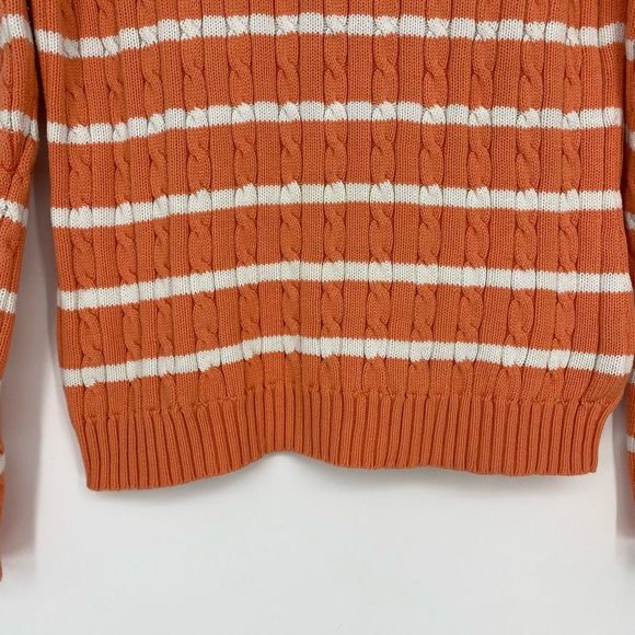 Ralph Lauren Crew Neck Long Sleeve Sweater Cable Knit Cotton Size M Nautical - Picture 8 of 9